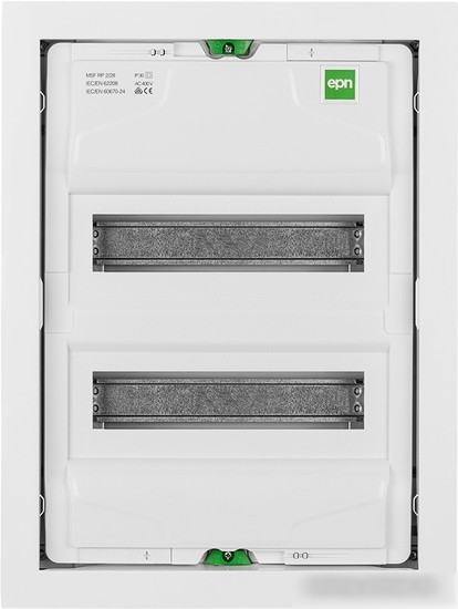Бокс пластиковый Elektro-Plast MSF 2x12M (24M), N/PE 2x(1x25+17x10mm2), мет. дверь, белый RAL9016, 478x358x94mm, IP30