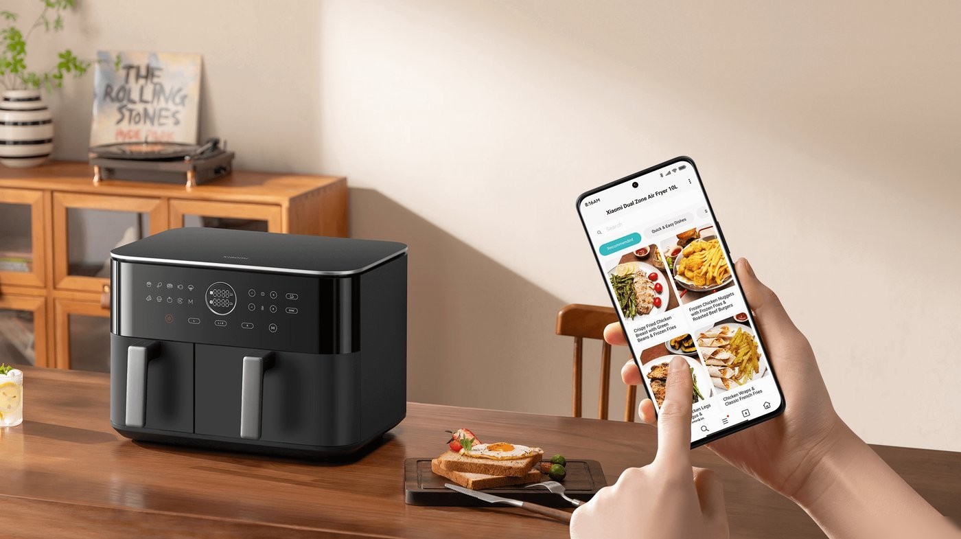 Аэрогриль (аэрофритюрница) Xiaomi Dual Zone Air Fryer 10L MAF-D1001 (евровилка)