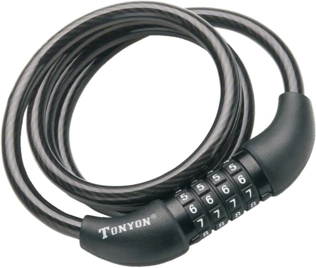 Тросовый велосипедный замок Tonyon 10x1500 567С-1015 (черный)
