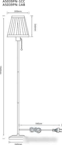 Торшер Arte Lamp Marriot A5039PN-1AB
