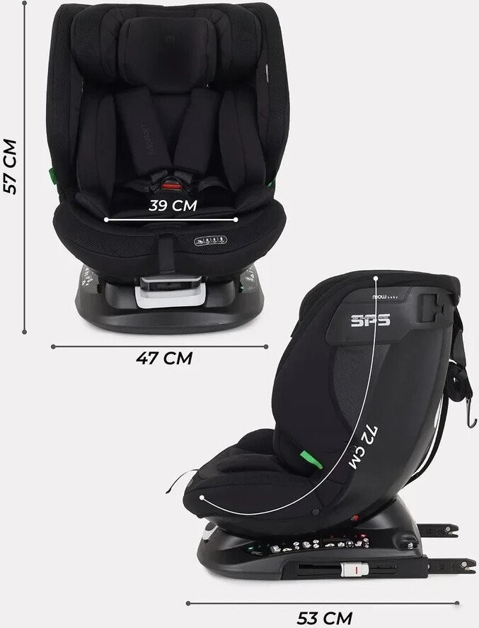 Детское автокресло MOWbaby Motion isofix UB616 (черный)