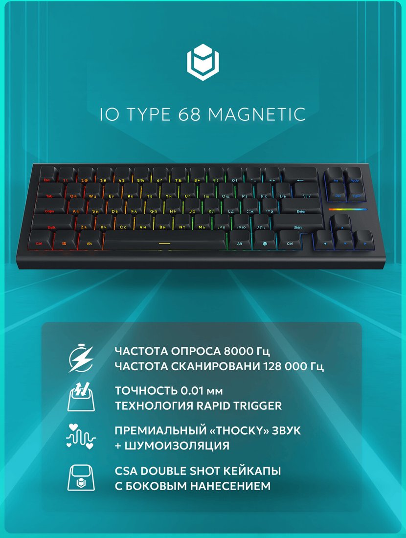 Клавиатура IO by Red Square Type 68 Magnetic g3ms Magnetite Ice (черный)