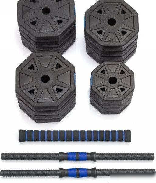 Набор гантелей с грифом для штанги VictoryFit VF-DН400 2x20 кг
