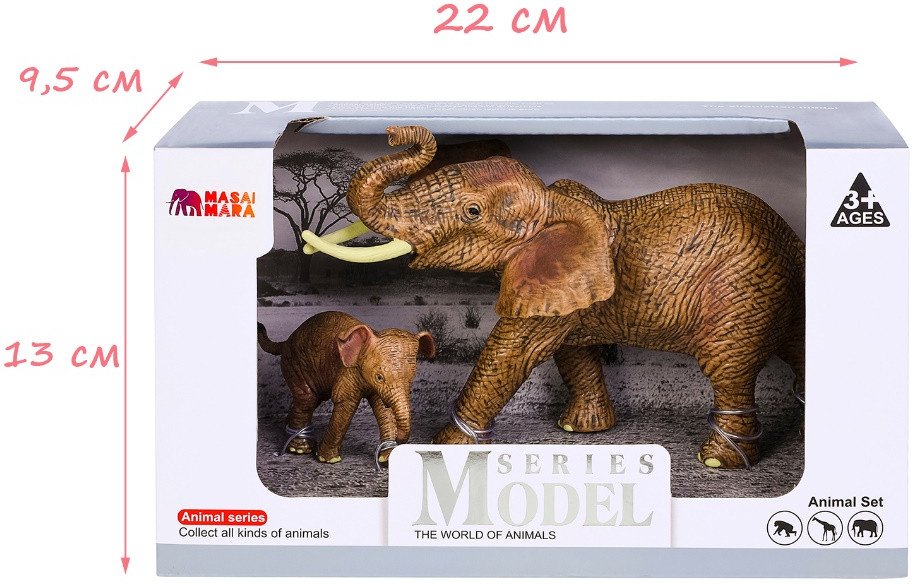 Набор фигурок Masai Mara Мир диких животных. Семья слонов MM211-206