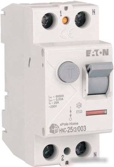 Устройство защитного отключения Eaton HNC-252003 2Р 25А 6кА 30мА АС 2М 194690