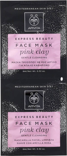 APIVITA Маска для лица кремовая с розовой глиной Express Pink Clay (2x8 мл)
