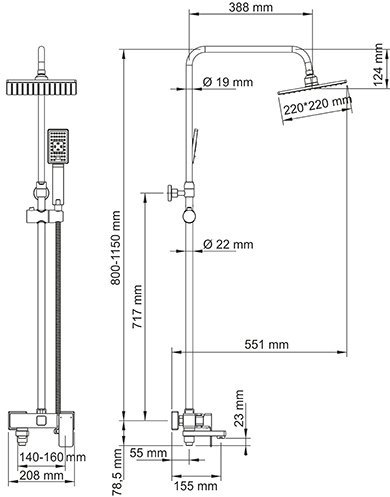 Душевая система Wasserkraft A17701