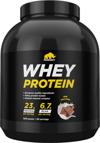 Протеин сывороточный (концентрат) Prime Kraft Whey Milk Chocolate (1800 г, молочный шоколад)