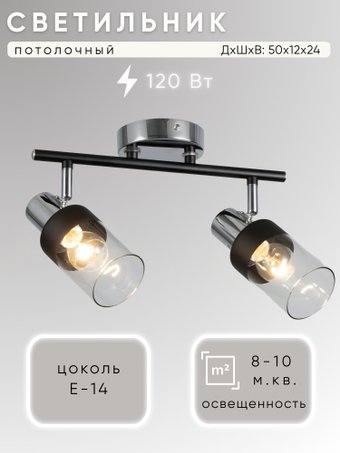 Спот Aitin Pro НПБ 02-2х60-102 S6955/2 (хром/черный)