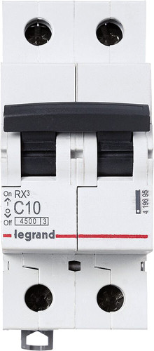 Выключатель автоматический Legrand RX3 2P C 10A 4.5кА 2M 419695