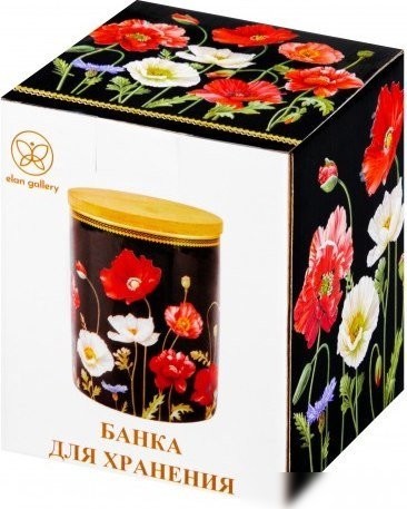 Elan Gallery Маки на черном 420661