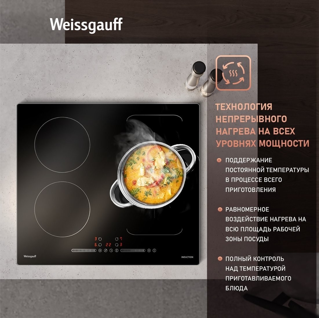 Варочная панель Weissgauff HI 643 BY