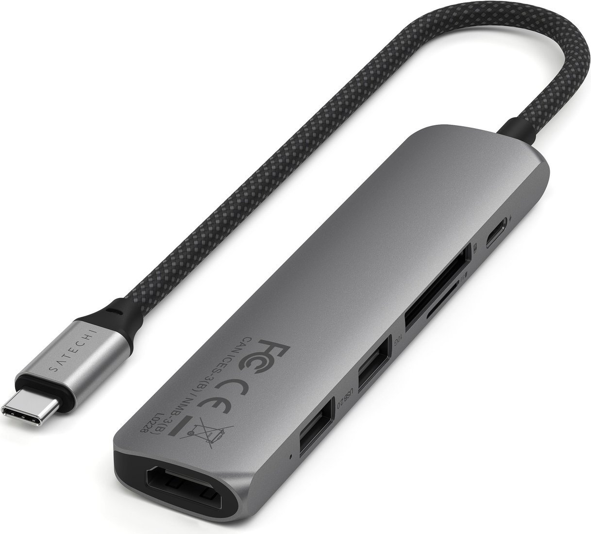 Док-станция Satechi 6-in-1 USB-C Slim Multiport Adapter ST-P6SM (серый)