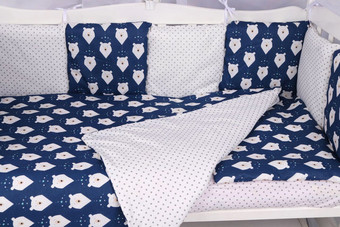 Постельное белье Amarobaby Baby Boom КПБ-3-Белые-медведи (синий)