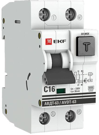 Дифференциальный автомат EKF PROxima АВДТ-63 16А30мА DA63-16-30