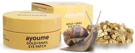 Ayoume Патчи для глаз с золотом и муцином улитки Gold + Snail Eye Patch