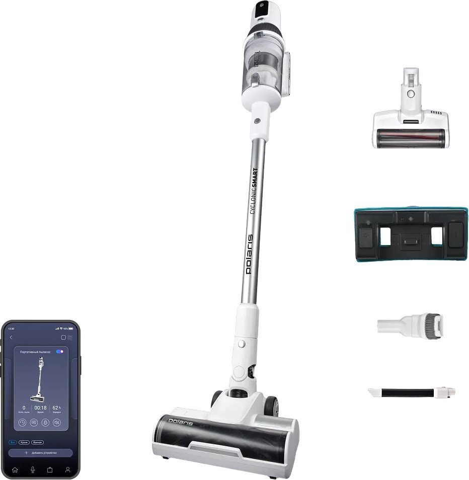Пылесос Polaris PVCS 8200 Handstick Duo Pro Wi-Fi IQ Home (белый)