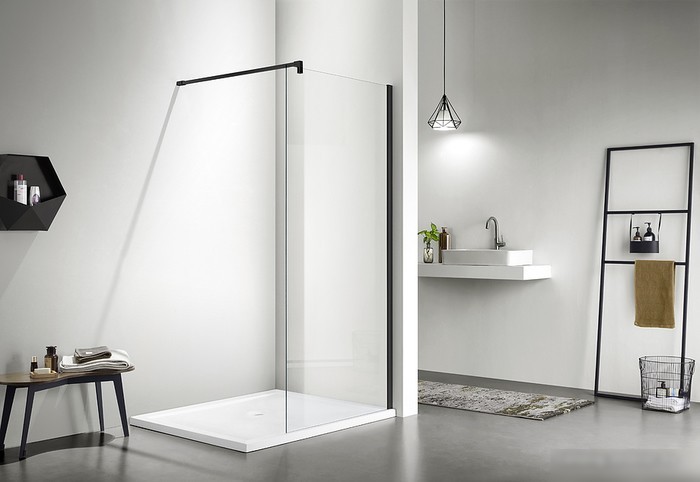 Душевая стенка Aquatek AQ WIW 09020BL 90x200 (черный/прозрачное стекло)