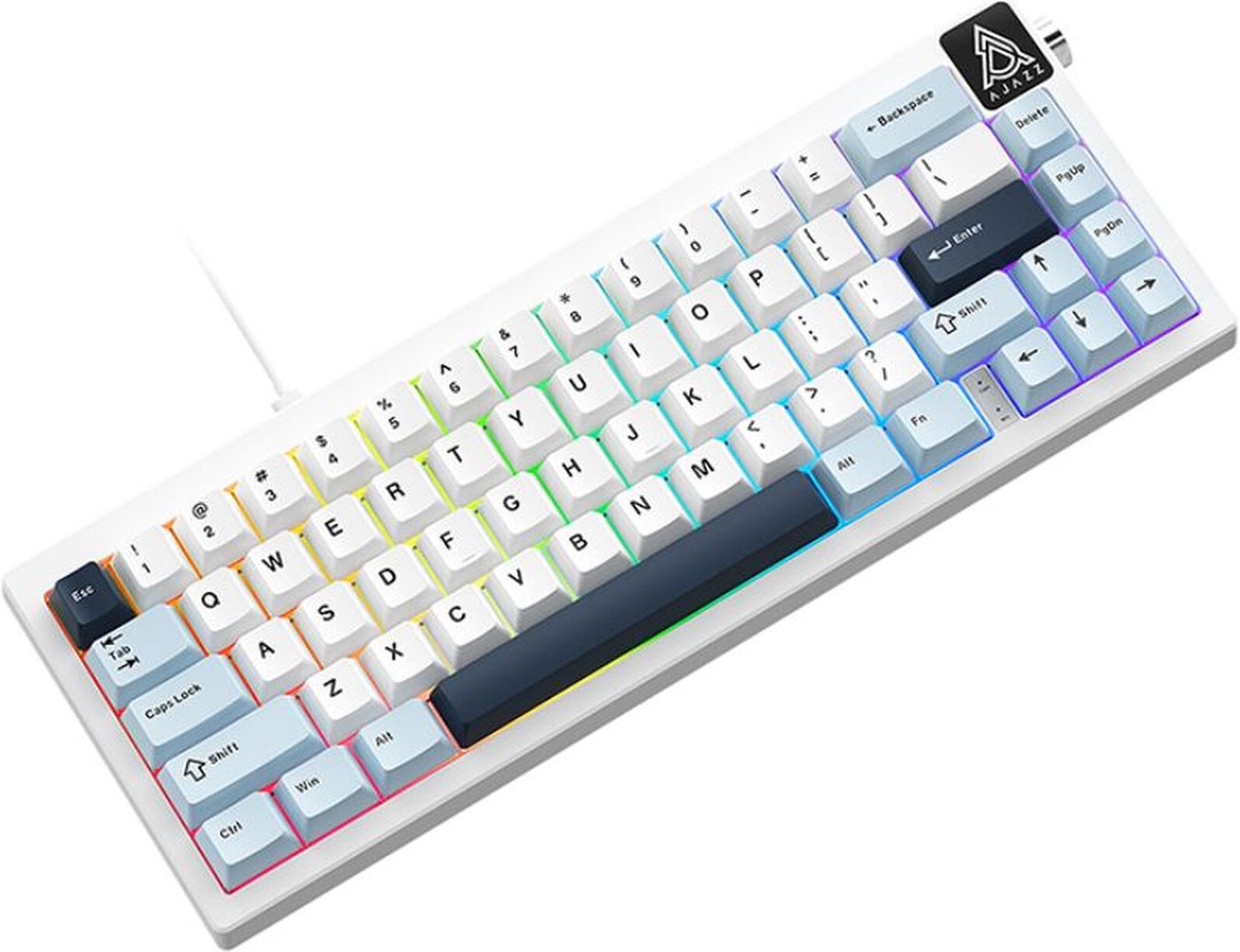 Клавиатура Ajazz AK650 Wired (синий/белый, Ajazz Sea Salt)