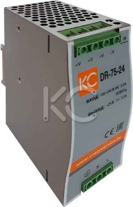 Блок питания на DIN-рейку КС DR-75W-24V dr-75-24