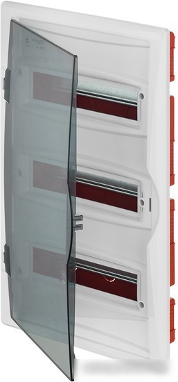 Бокс пластиковый Elektro-Plast Eco Box 3x12M, N/PE 4x 2x16+7x10mm2, дымчатая пласт. дверь, белый RAL9003, 560x350x102mm, IP40