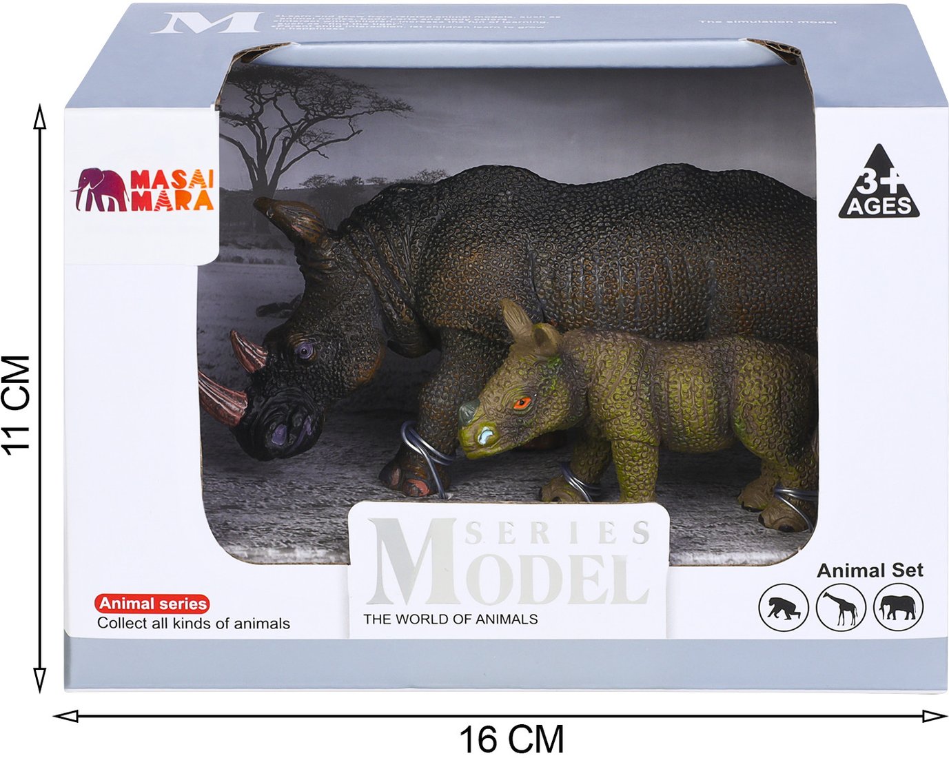 Набор фигурок Masai Mara Мир диких животных. Семья носорогов MM211-112