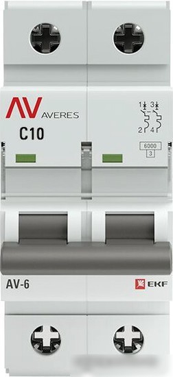 Выключатель автоматический EKF Averes AV-6 2P 10A (C) 6kA mcb6-2-10C-av
