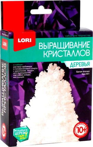 Набор для опытов Lori Выращивание кристаллов. Деревья. Белая елочка Крд-001