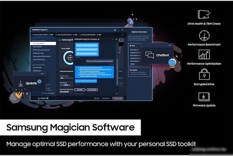 SSD Samsung 990 Pro с радиатором 1TB MZ-V9P1T0CW
