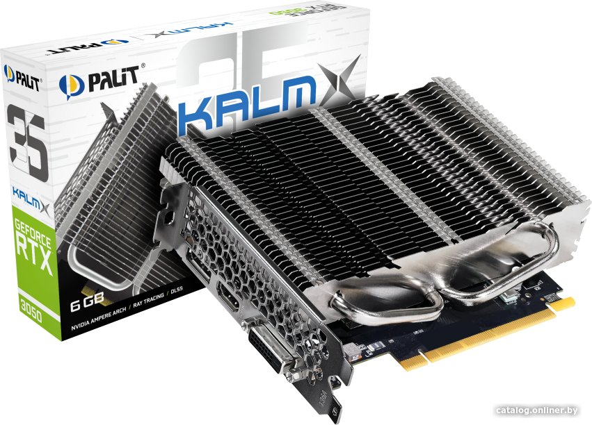 Видеокарта Palit GeForce RTX 3050 KalmX 6GB NE63050018JE-1070H