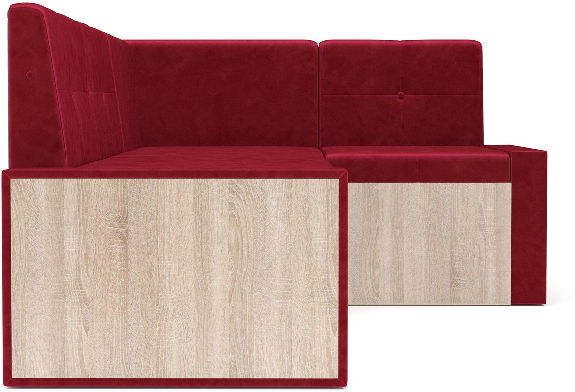 Угловой диван Мебель-АРС Таллин 191x83x121 (бархат красный Star Velvet 3 Dark Red)