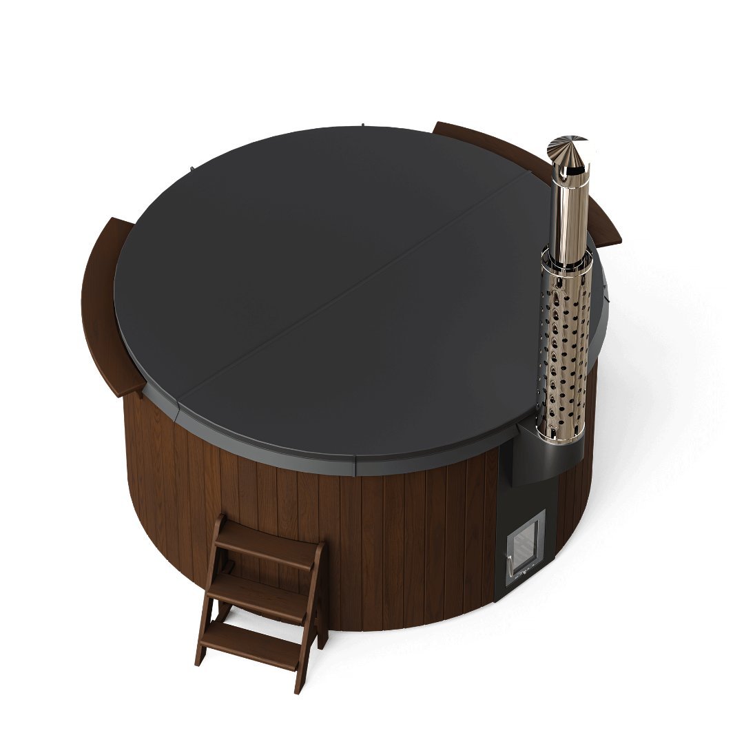 Купель PolarSpa Elite термососна 220 (темный, с хромотерапией и утеплением композитной чаши)