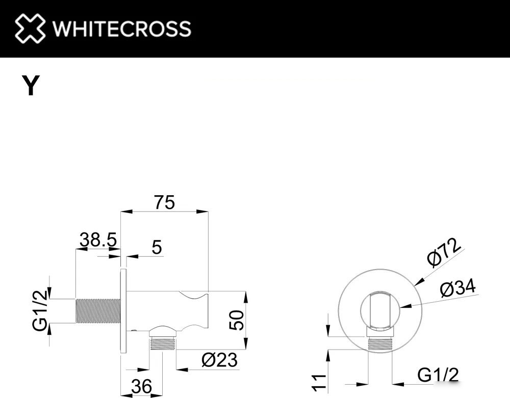 Переходник для душевого шланга Whitecross Y1015CPB (брашированная медь)