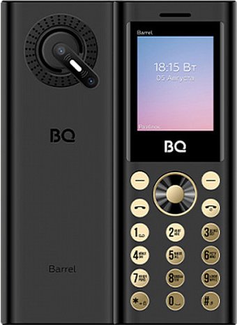 Кнопочный телефон BQ BQ-1858 Barrel (черный/золотистый)
