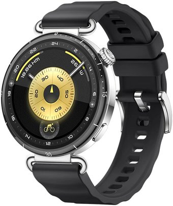 Умные часы Huawei Watch GT 6 41 мм (серебристый, с черным силиконовым ремешком, международная версия)