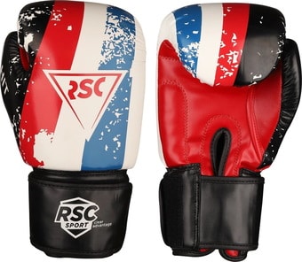 Перчатки для единоборств RSC Sport Hit PU SB-01-146 (14 oz, белый/красный/синий)