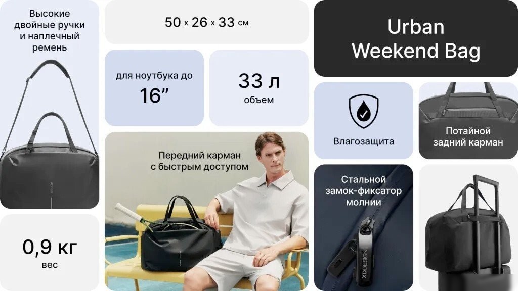 Дорожная сумка XD Design Urban Weekend Bag (черный)