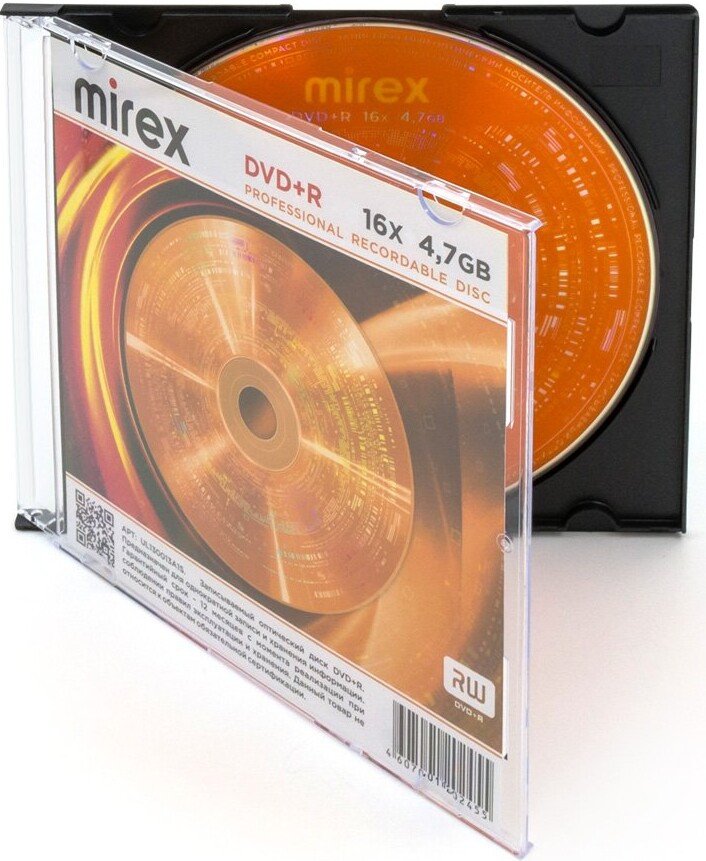 DVD+R диск Mirex 4.7Gb 16x UL130013A1S (1 шт.)