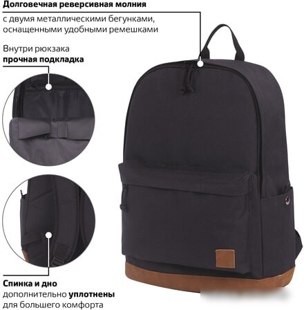 Рюкзак BRAUBERG Black Melange 228841