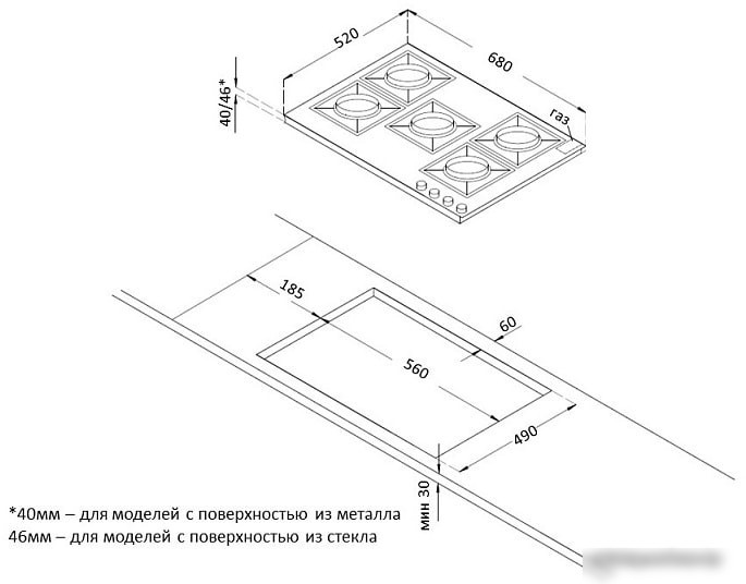 Варочная панель Korting HG 761 CTGN