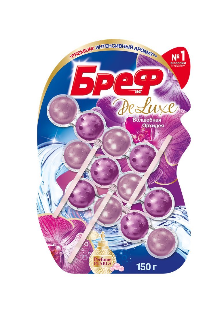 Средство для унитаза Bref Deluxe Волшебная Орхидея 3x50 г