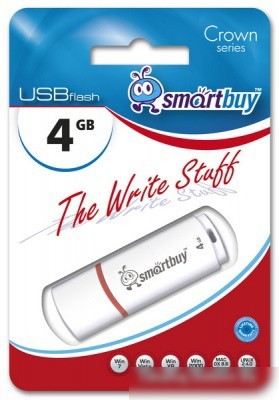 USB Flash Smart Buy Crown White 4GB (SB4GBCRW-W)
