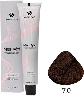 Крем-краска Adricoco Miss Adri 7.0 (100мл, блонд)