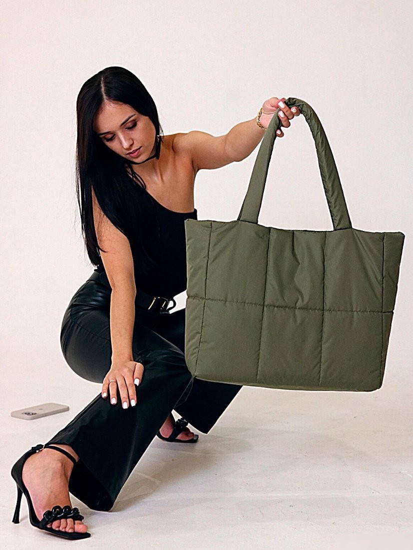 Женская сумка MT.style ТОУТ-1 из водоотталкивающей ткани (хаки)