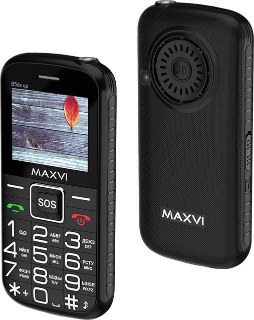 Кнопочный телефон Maxvi B5ds up (черный)