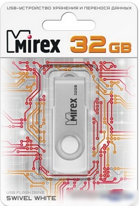 USB Flash Mirex SWIVEL WHITE 32GB (13600-FMUSWT32)