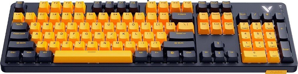 Клавиатура Rapoo V500 Pro 2024 (темно-синий/желтый)