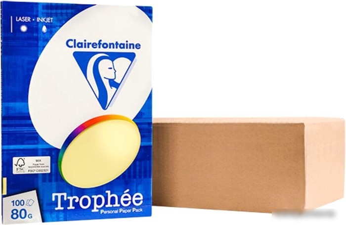 Офисная бумага Clairefontaine Trophee A4 80 г/кв.м 100 л 4107C (светло-желтый)