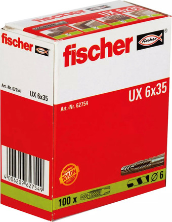 Дюбель универсальный Fischer UX 6 x 35 62754 (100 шт)