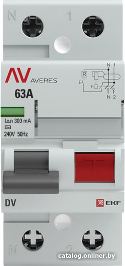 Устройство защитного отключения EKF Averes rccb-2-63-300-ac-av